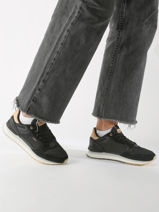 Damessneakers City New York Leder Hoff Zwart women 25503-29-vue-porte