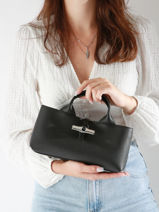 Longchamp Le roseau Cross bodytas Zwart-vue-porte
