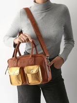 Handtas Dore Leder Paul marius Bruin dore DANDSDOR-vue-porte