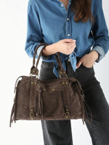 Schoudertas A4 Formaat Velvet Leder Milano Bruin velvet VE24095-vue-porte