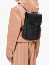 Backpack Micro - Rugzak 1 Compartiment Rains Zwart city 13010-vue-porte