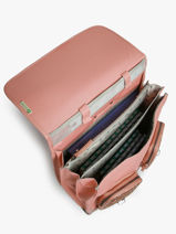 Boekentas Op Wieltjes 3 Compartimenten Cameleon Roze vintage fantasy CR41-vue-porte