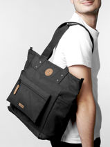 Schoudertas A4 Formaat Adventurer Gerecycleerd Polyester Cabaia Zwart adventurer TOTEBAGM-vue-porte
