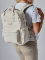 Rugzak 1 Compartiment Met 15" Laptopvak Kapten and son Beige backpack P-vue-porte