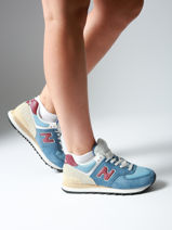 Sneakers 574 Uit Leder New balance Blauw boy U574SPR-vue-porte