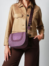 Cross Body Tas M Lasso Leder Etrier Violet lasso ELAS152M-vue-porte