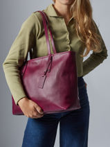 Schoudertas A4 Formaat Caviar Leder Milano Rood caviar CA19111N-vue-porte