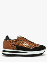 Sneakers Met Platformzool Flex M Jogger Uit Leder No name Bruin women IMHP01KC
