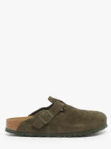Slippers Boston Uit Leder Birkenstock Groen women 1024714