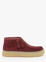 Enkelhoge Derby Veterschoenen Torhill Uit Leder Clarks Rood men 26183423