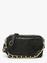 Cross Body Tas Vintage Leder Mila louise Zwart vintage 23673X