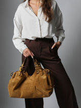 Schoudertas Chiara Leder Gerard darel Geel chiara DCS84407-vue-porte