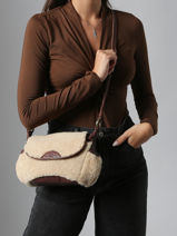 Cross Body Tas Vintage Leder Mila louise Beige vintage 35231TC-vue-porte