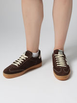 Sneakers Berlin Uit Leder Victoria Bruin women 1126218-vue-porte
