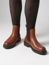 Chelsea Boots Uit Leder Tommy hilfiger Bruin women 8766BDS-vue-porte