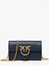 Cross Body Tas Love Bag Icon Leder Pinko Blauw love bag icon A0F1