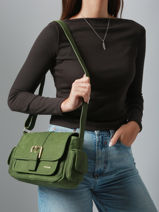 Cross Body Tas Joy Leder Nat et nin Groen vintage JOY-vue-porte