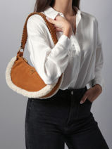 Cross Body Tas Amita Leder Guess Bruin amita W9539721-vue-porte