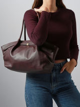 Schoudertas Caviar Leder Milano Rood caviar CA25062-vue-porte