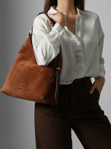 Schoudertas L Jess In Sude Leder Vanessa bruno Bruin jess 29V40917-vue-porte