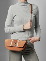 Cross Body Tas Erenia Leder Guess Bruin erenia SB783821-vue-porte