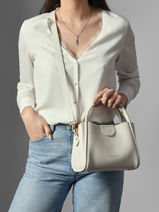 Handtassen Ida Double Leder Lancaster Wit ida double 83-vue-porte