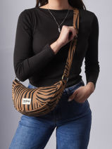 Cross Body Tas Tigre Katoen Hindbag Bruin tigre TI-vue-porte