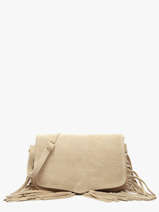 Cross Body Tas Velvet Leder Milano Beige velvet VE24115O
