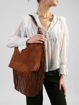 Schoudertas Jess Leder Vanessa bruno Bruin jess 32V40917-vue-porte