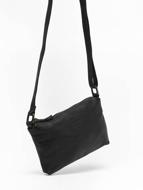 Cross Body Tas Cow Leder Basilic pepper Zwart cow BCOW68 ander zicht 2