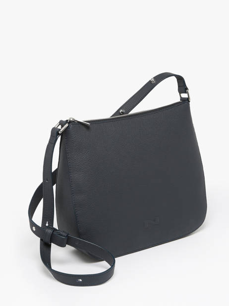 Schoudertas Lou Leder Nathan baume Blauw egee 5 ander zicht 2