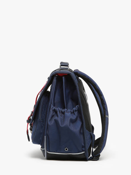 Boekentas 2 Compartimenten Cameleon Blauw vintage family boulanger CA35 ander zicht 2
