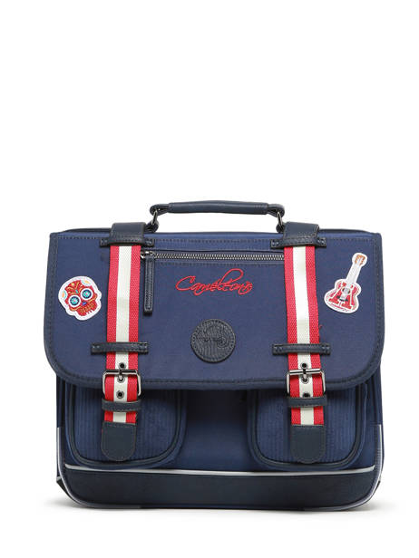 Boekentas 2 Compartimenten Cameleon Blauw vintage family boulanger CA35 ander zicht 6