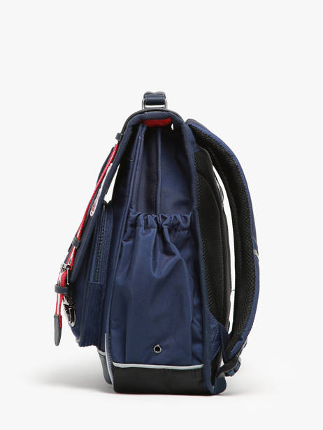 Rugzak 2 Compartimenten Cameleon Blauw vintage family boulanger SD39 ander zicht 2