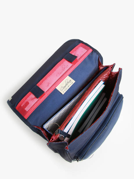 Rugzak 2 Compartimenten Cameleon Blauw vintage family boulanger SD39 ander zicht 3