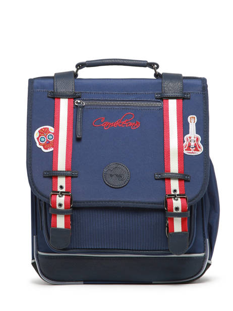 Rugzak 2 Compartimenten Cameleon Blauw vintage family boulanger SD39 ander zicht 6