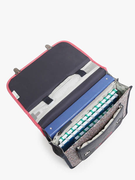 Boekentas Kind 2 Compartimenten Cameleon Veelkleurig retro CA38 ander zicht 3