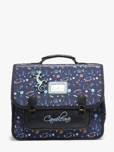 Boekentas Rétro 2 Compartimenten Cameleon Blauw retro CA35