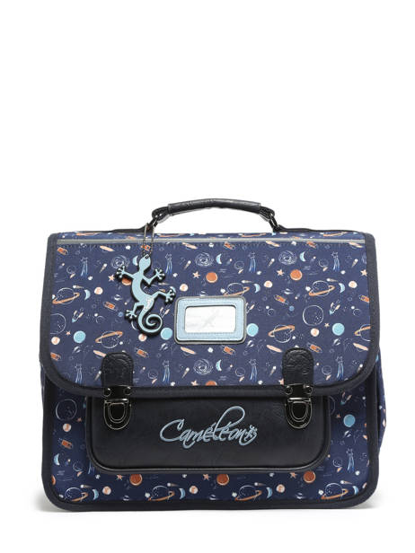Boekentas Rétro 2 Compartimenten Cameleon Blauw retro CA35 ander zicht 7