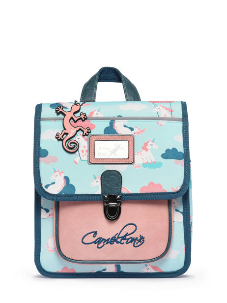Rugzak Kleuter 1 Compartiment Cameleon Blauw retro SD30 ander zicht 8