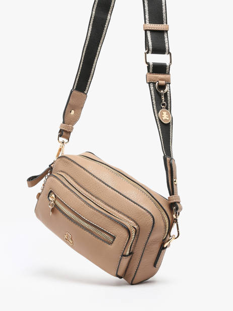 Cross Body Tas Zip Lulu castagnette Bruin zip WILLIAM ander zicht 2