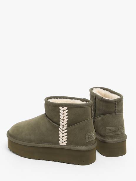 Enkellaarsjes Platform Spike Colors of california Groen women CYWPLA10 ander zicht 3