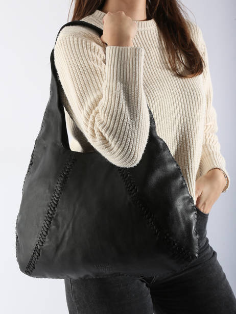 Schoudertas Milan Leder Basilic pepper Zwart milan BMIL01 ander zicht 1