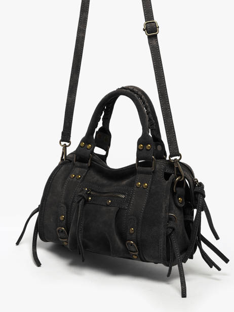 Cross Body Tas Velvet Leder Milano Zwart velvet VE24093 ander zicht 2