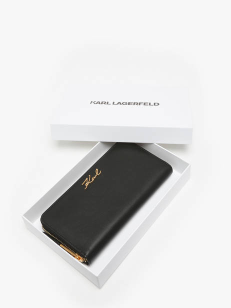 Portefeuille K Signature Leder Karl lagerfeld Zwart k signature A1W32106 ander zicht 1