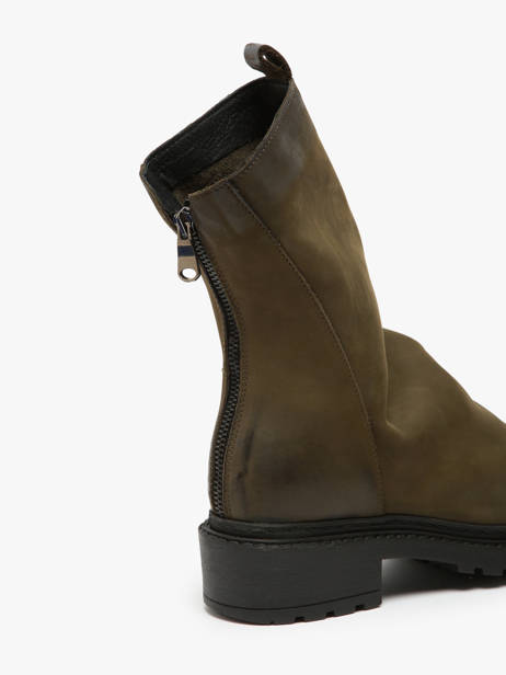 Enkellaarsjes Biker Uit Leder Metisse Groen women MA05 ander zicht 3