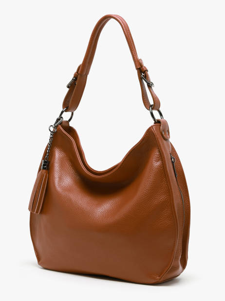 Schoudertas Caviar Leder Milano Bruin caviar CA24069 ander zicht 2
