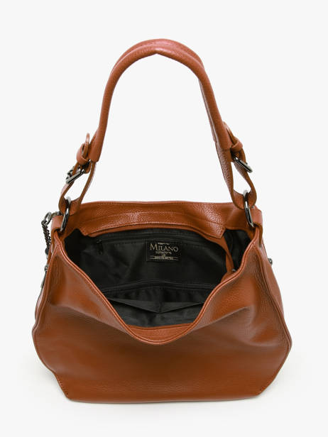 Schoudertas Caviar Leder Milano Bruin caviar CA24069 ander zicht 3