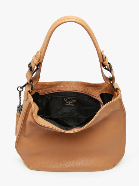 Schoudertas Caviar Leder Milano Bruin caviar CA24069 ander zicht 3