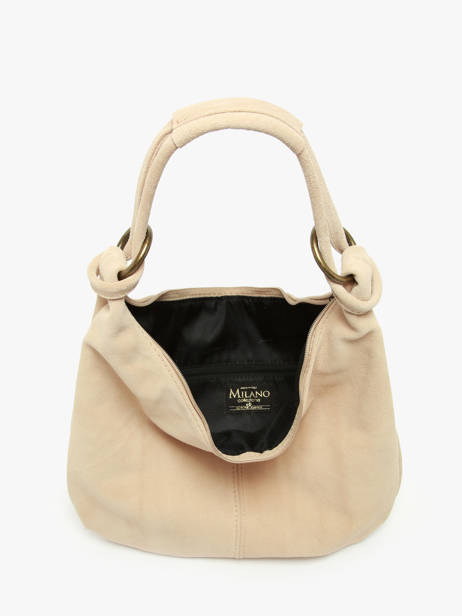 Schoudertas Velvet Leder Milano Beige velvet VE24111 ander zicht 3